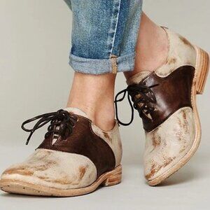 Bed Stu Shoes Women's 7 Fury Oxford Loafer Cobbler Series Distressed Lace Up